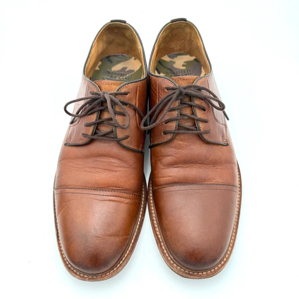 Warfield & Grand Clement Cognac Leather Cap Toe Oxford Dress‎ Shoes Mens 10.5